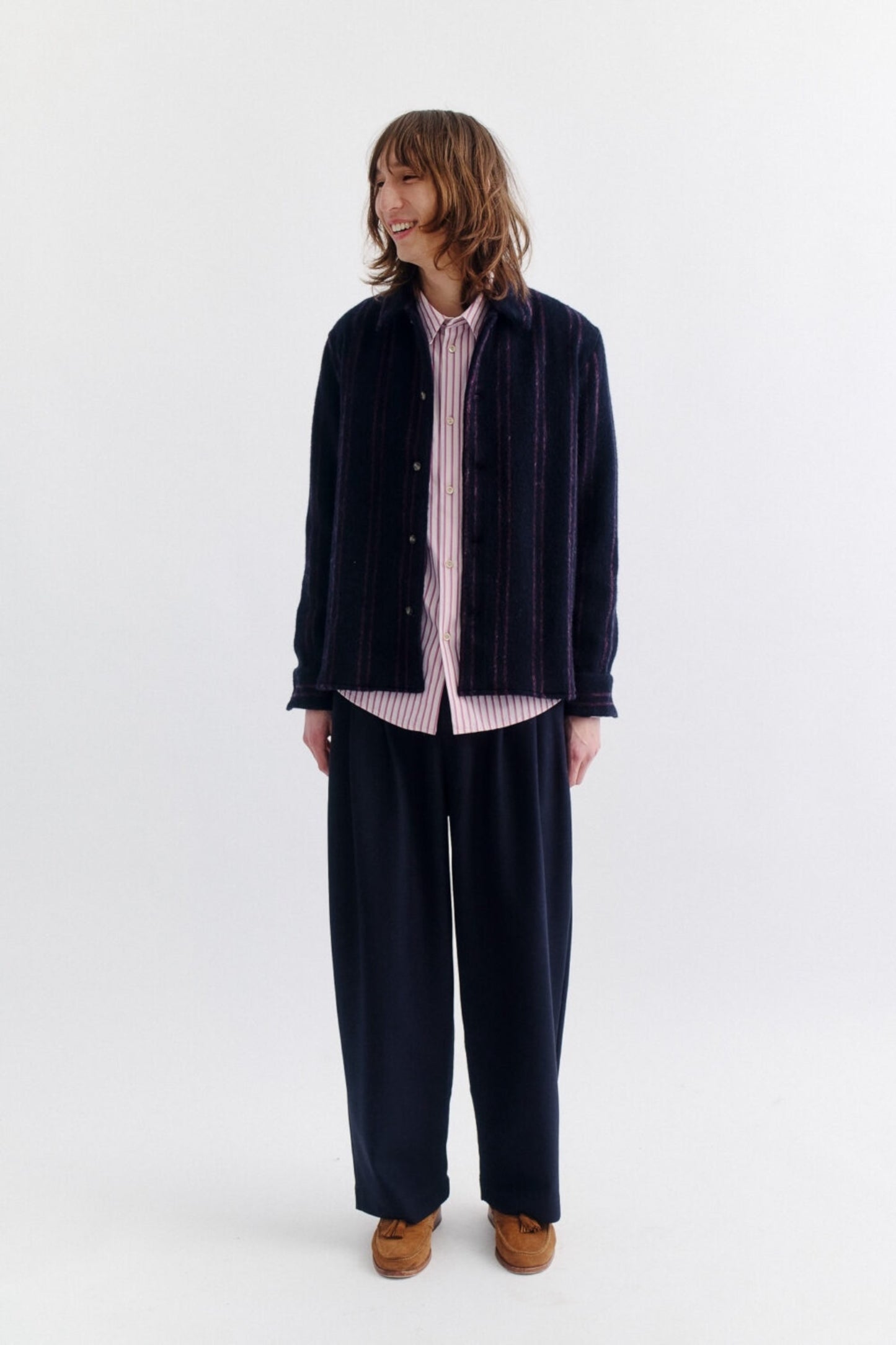 Surchemise A Kind Of Guise - Cullu Overshirt (Furry Navy Stripe)