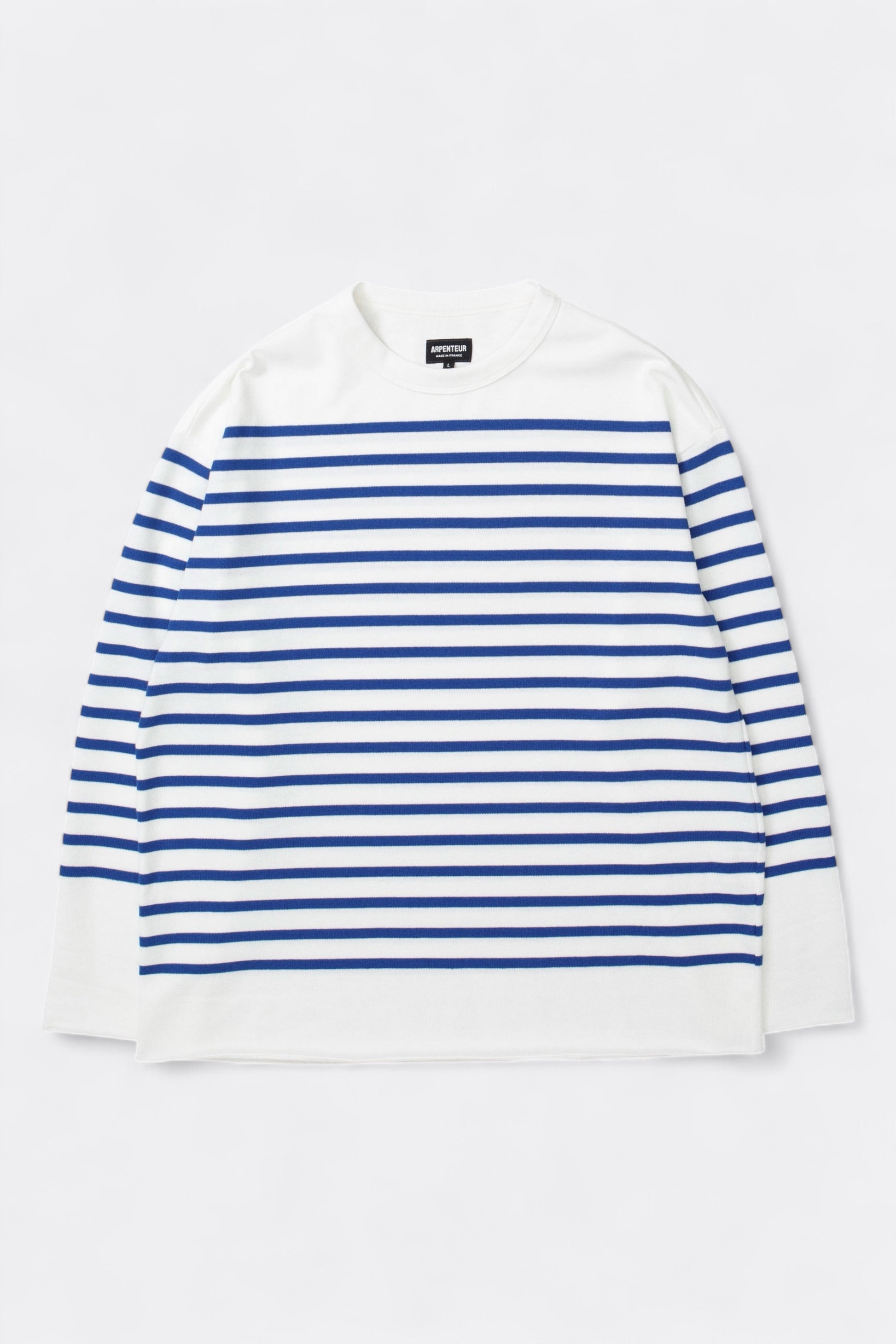 ARPENTEUR - T-Shirt Manches Longues Marine (Blanc / Bleu Roy)