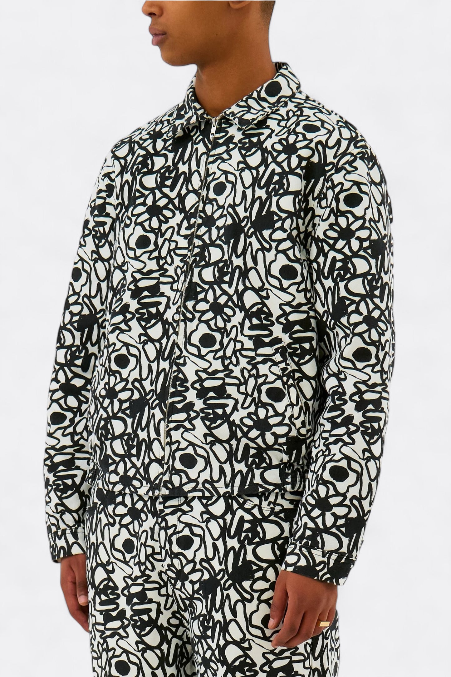 Veste Arte - Allover Flowers Jacket (Black / White)