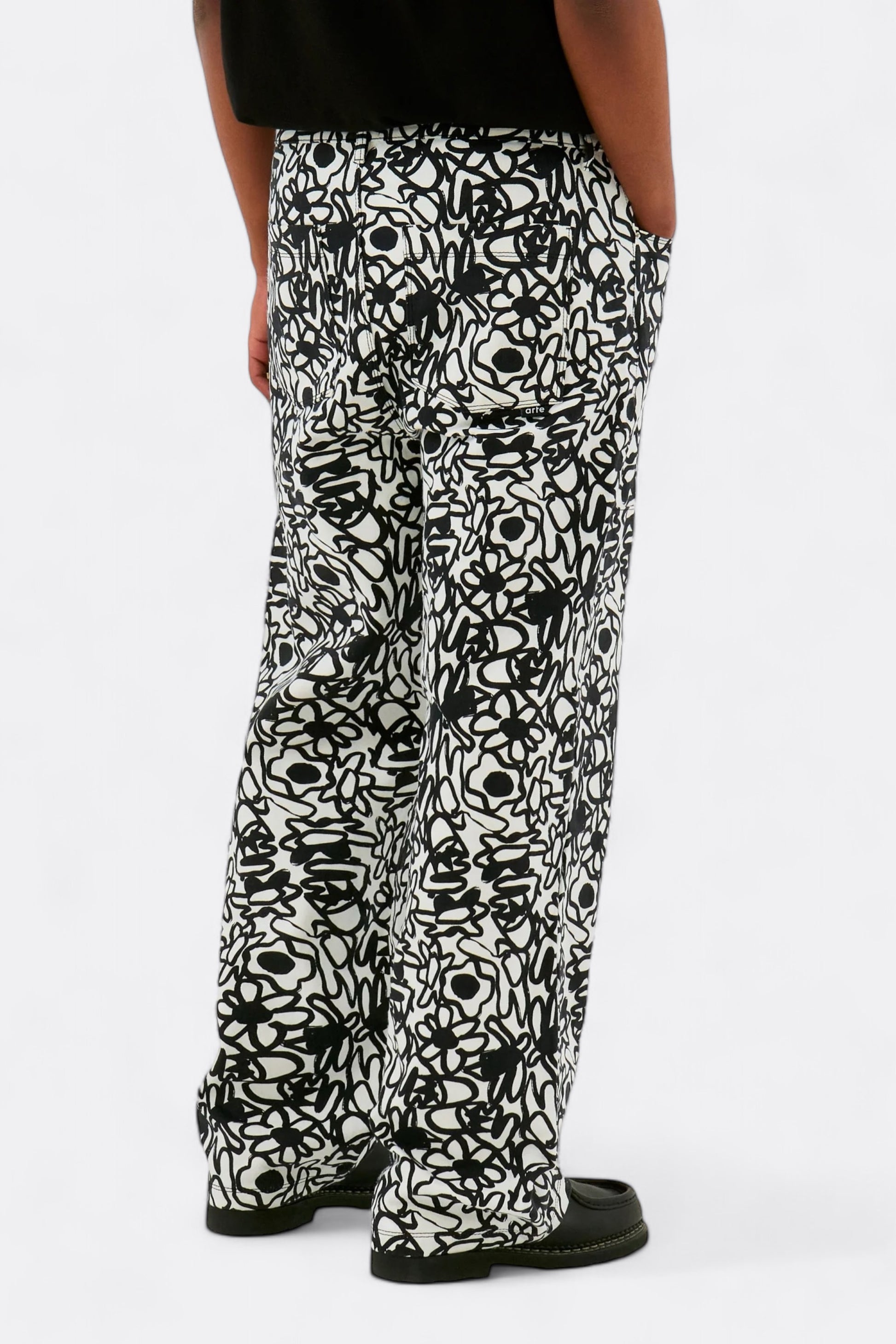 Pantalon Arte - Allover Flowers Pants (Black / White)