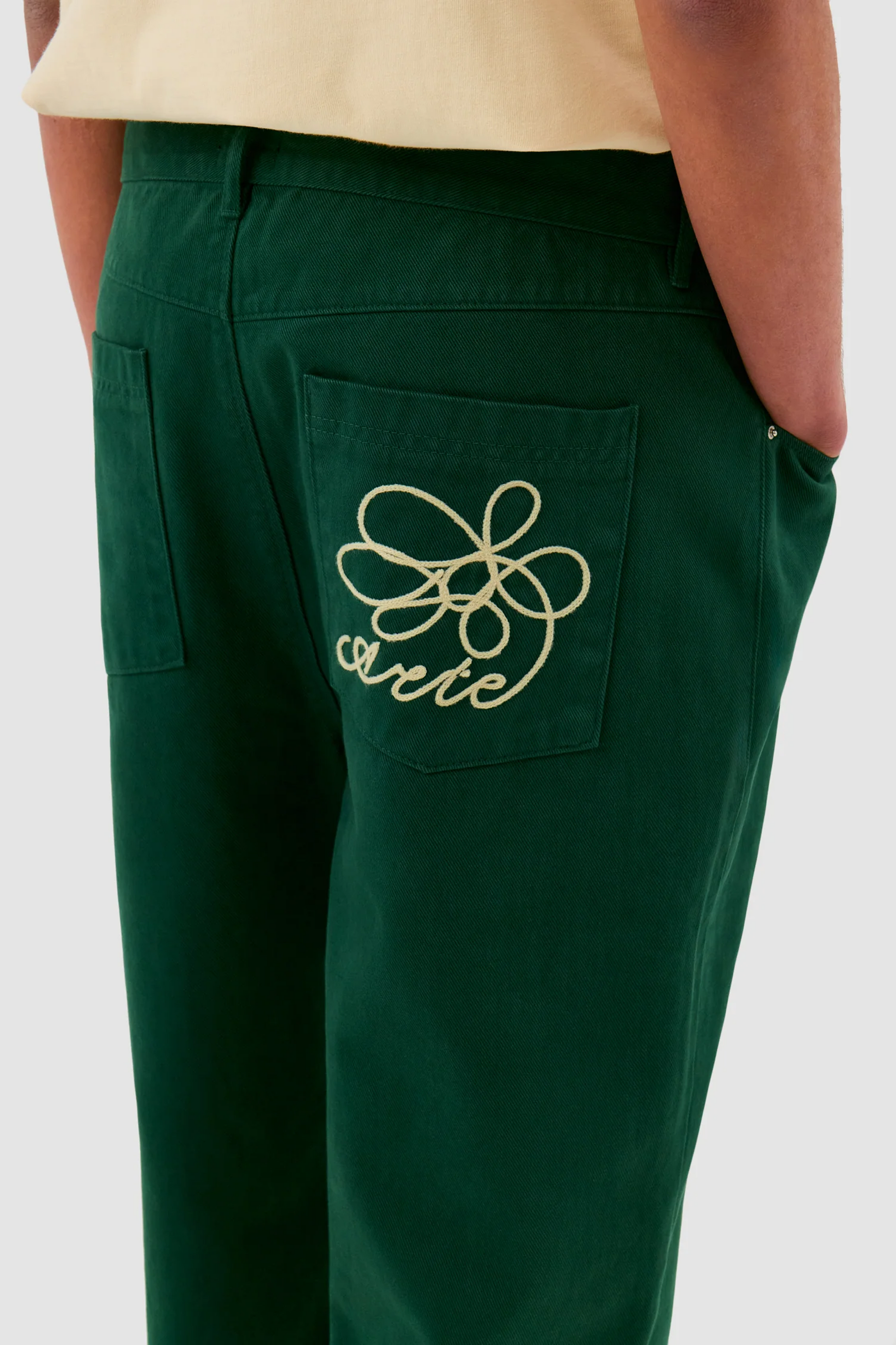 Pantalon Arte - Embroidery Pocket Pants (Green)