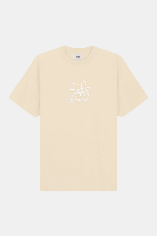 T-Shirt Arte - Flower Embroidery T-shirt (Cream)