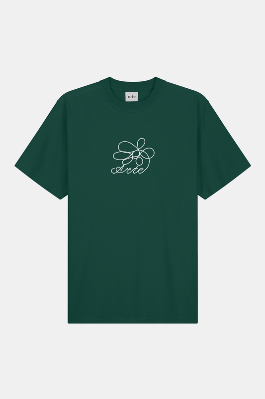 T-Shirt Arte - Flower Embroidery T-shirt (Green)