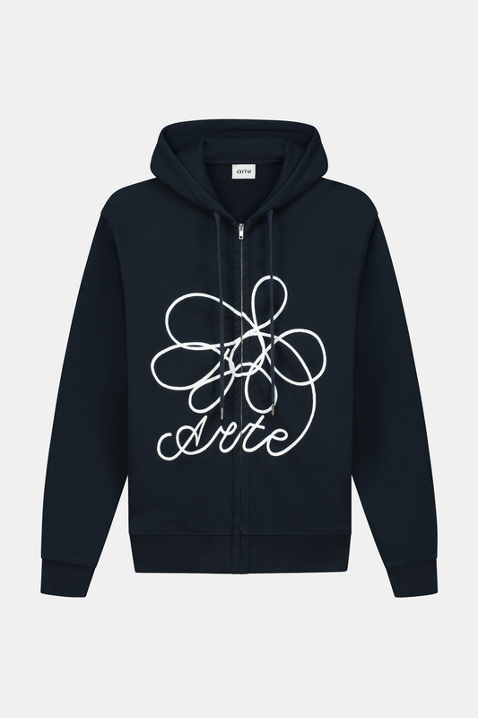 Sweatshirt à capuche zippé Arte - Flower Logo Zip Hoodie (Navy)