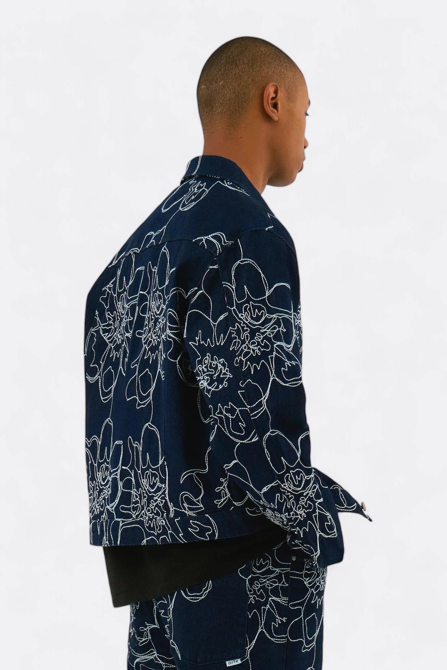 Veste Jeans Arte - Flower Stitch Denim Jacket (Navy)