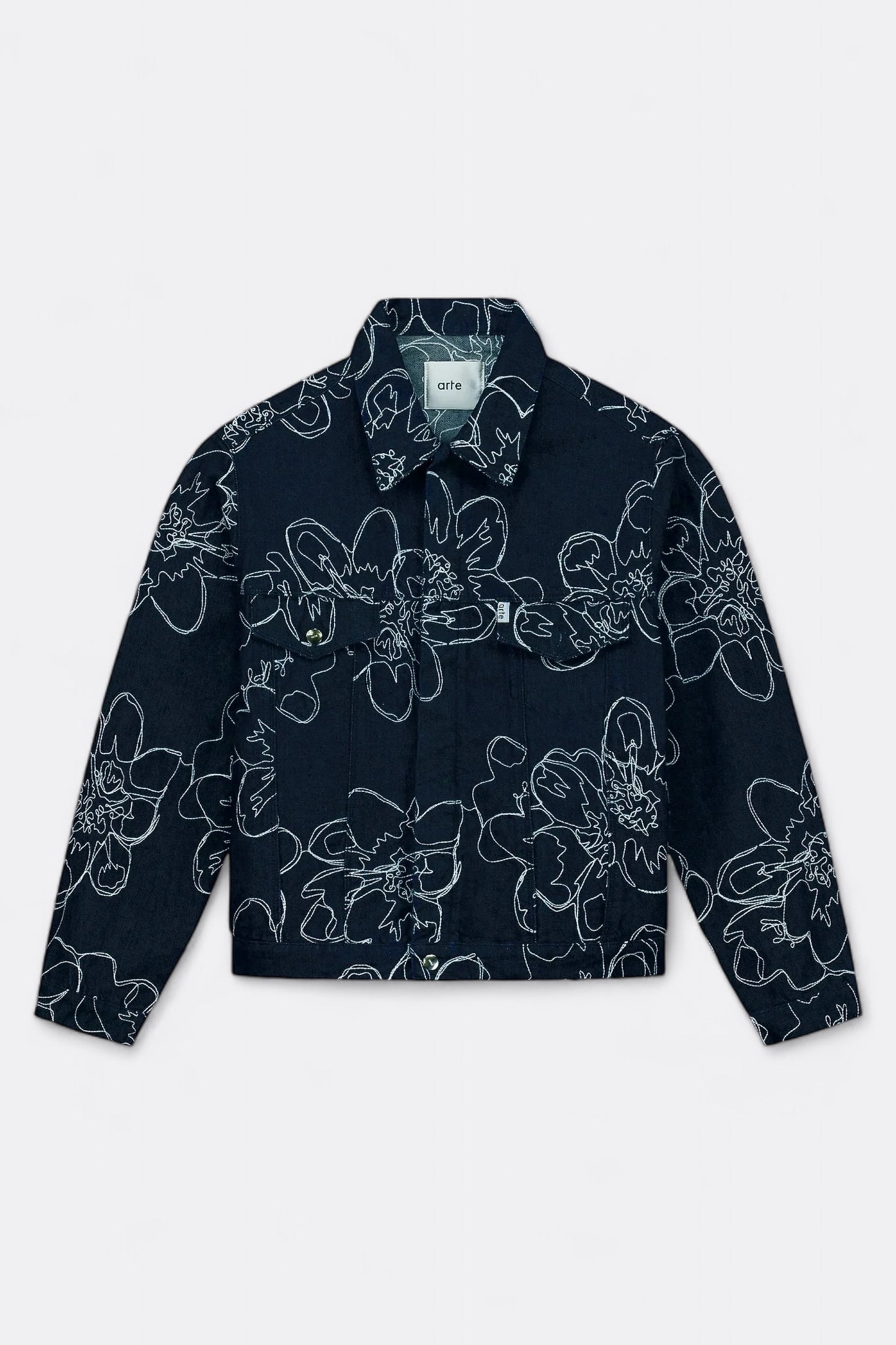 Veste Jeans Arte - Flower Stitch Denim Jacket (Navy)