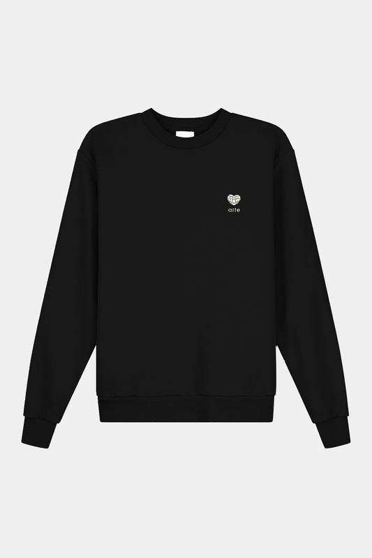 Sweatshirt Arte - Heart Flower Crewneck (Black)