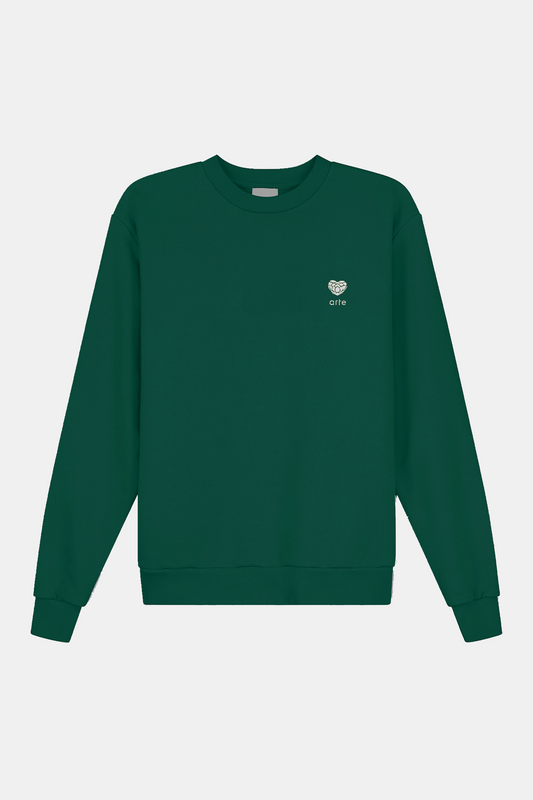 Sweatshirt Arte - Heart Flower Crewneck (Green)