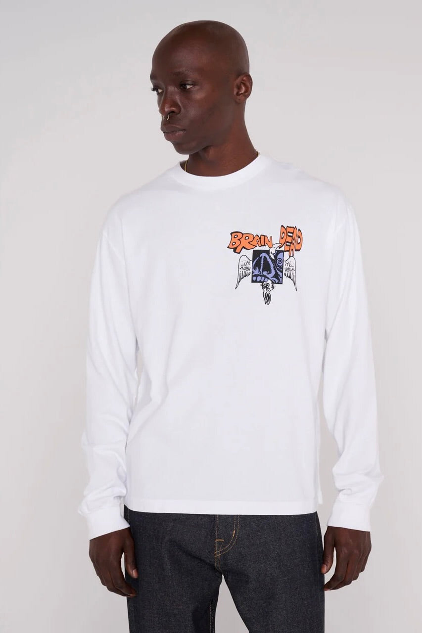 T-Shirt Manches Longues BRAIN DEAD - Cosmic Debris Long Sleeve Shirt (White)