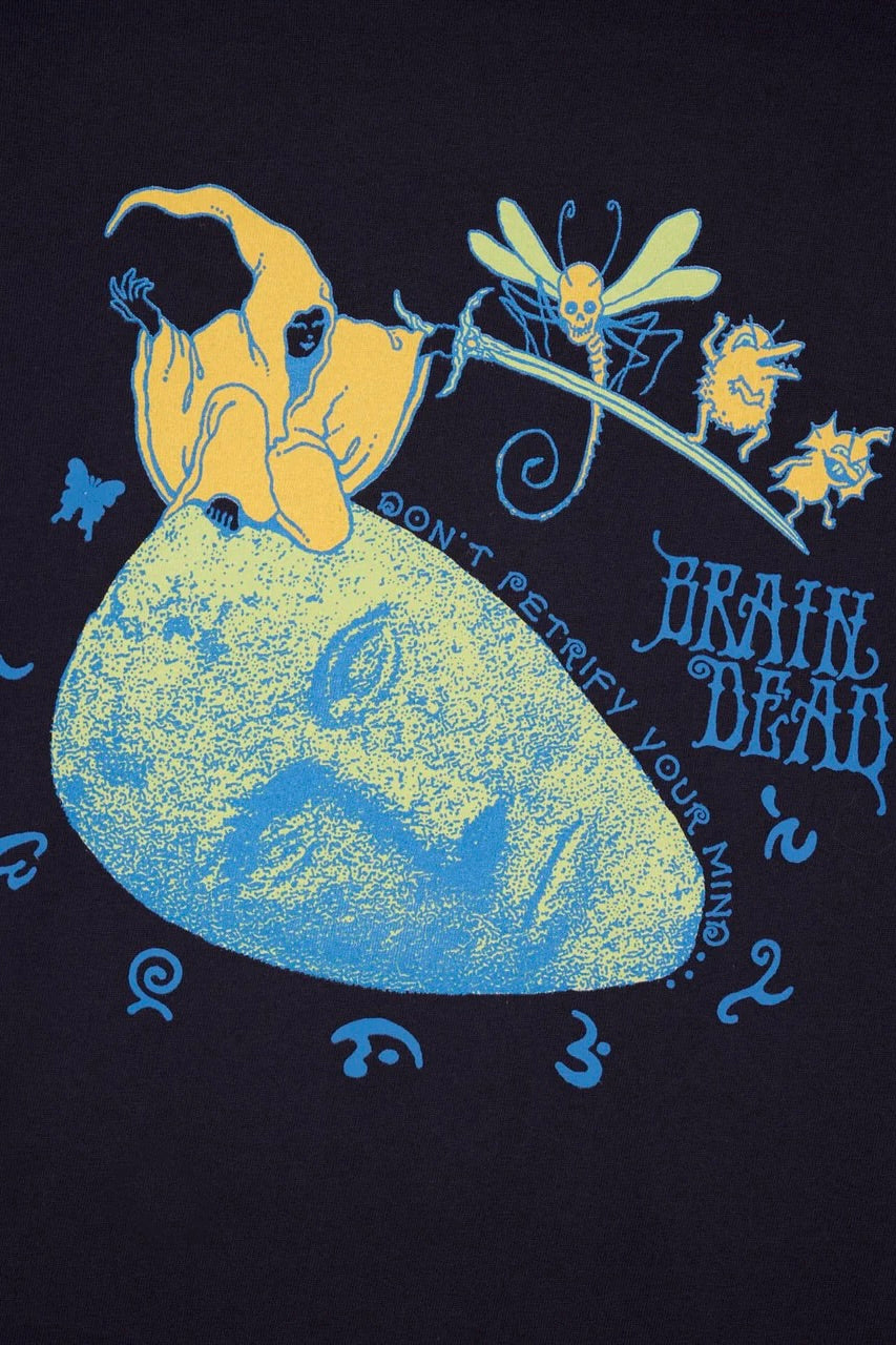 T-Shirt BRAIN DEAD - Petrified Mind T-Shirt (Navy)