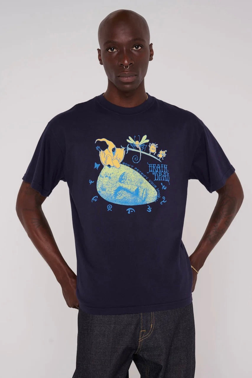 T-Shirt BRAIN DEAD - Petrified Mind T-Shirt (Navy)