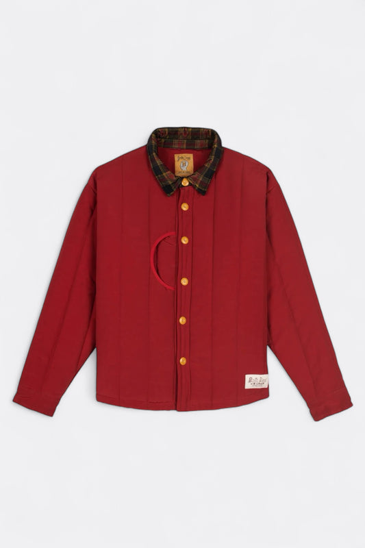 Veste BRAIN DEAD - Puffer Button Up Shirt Jacket (Red)