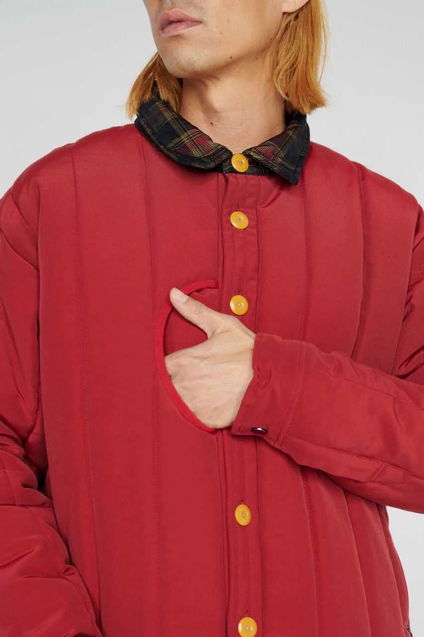 Veste BRAIN DEAD - Puffer Button Up Shirt Jacket (Red)