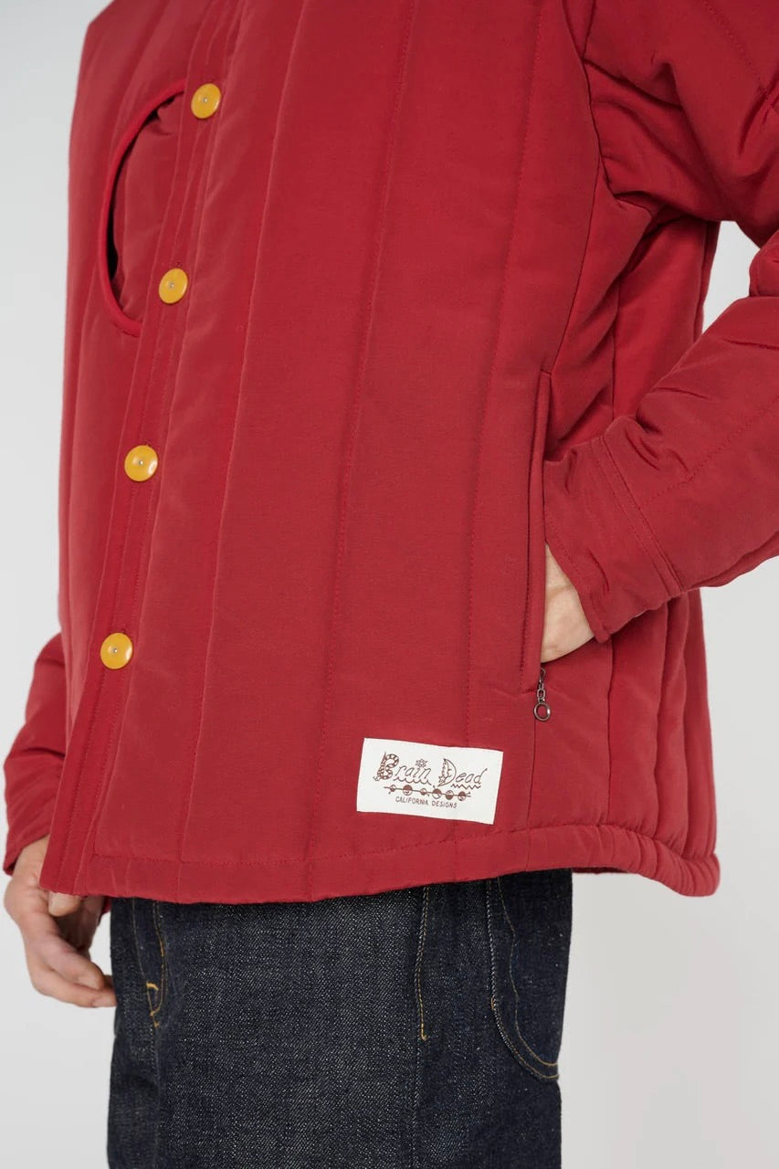 Veste BRAIN DEAD - Puffer Button Up Shirt Jacket (Red)