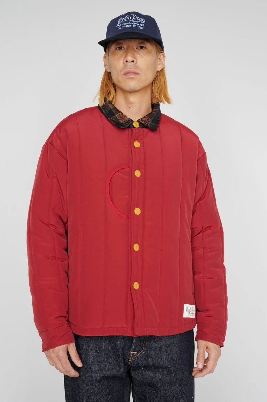 Veste BRAIN DEAD - Puffer Button Up Shirt Jacket (Red)