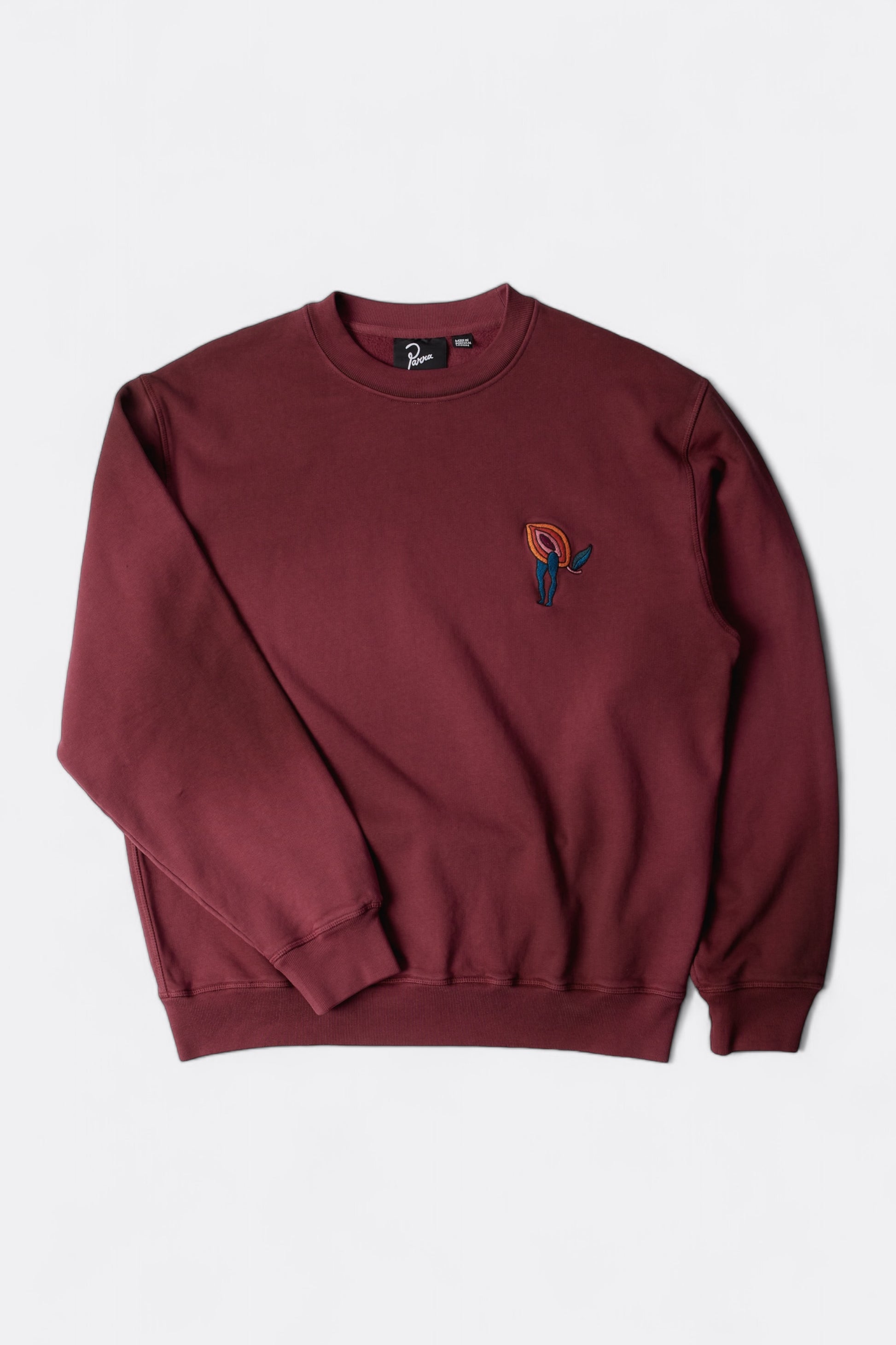 Sweatshirt By Parra - Fire Lemon Crew Neck Sweatshirt (Washed Beet Red)