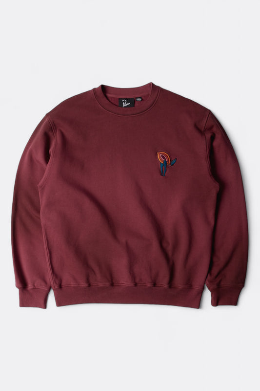 Sweatshirt By Parra - Fire Lemon Crew Neck Sweatshirt (Washed Beet Red)