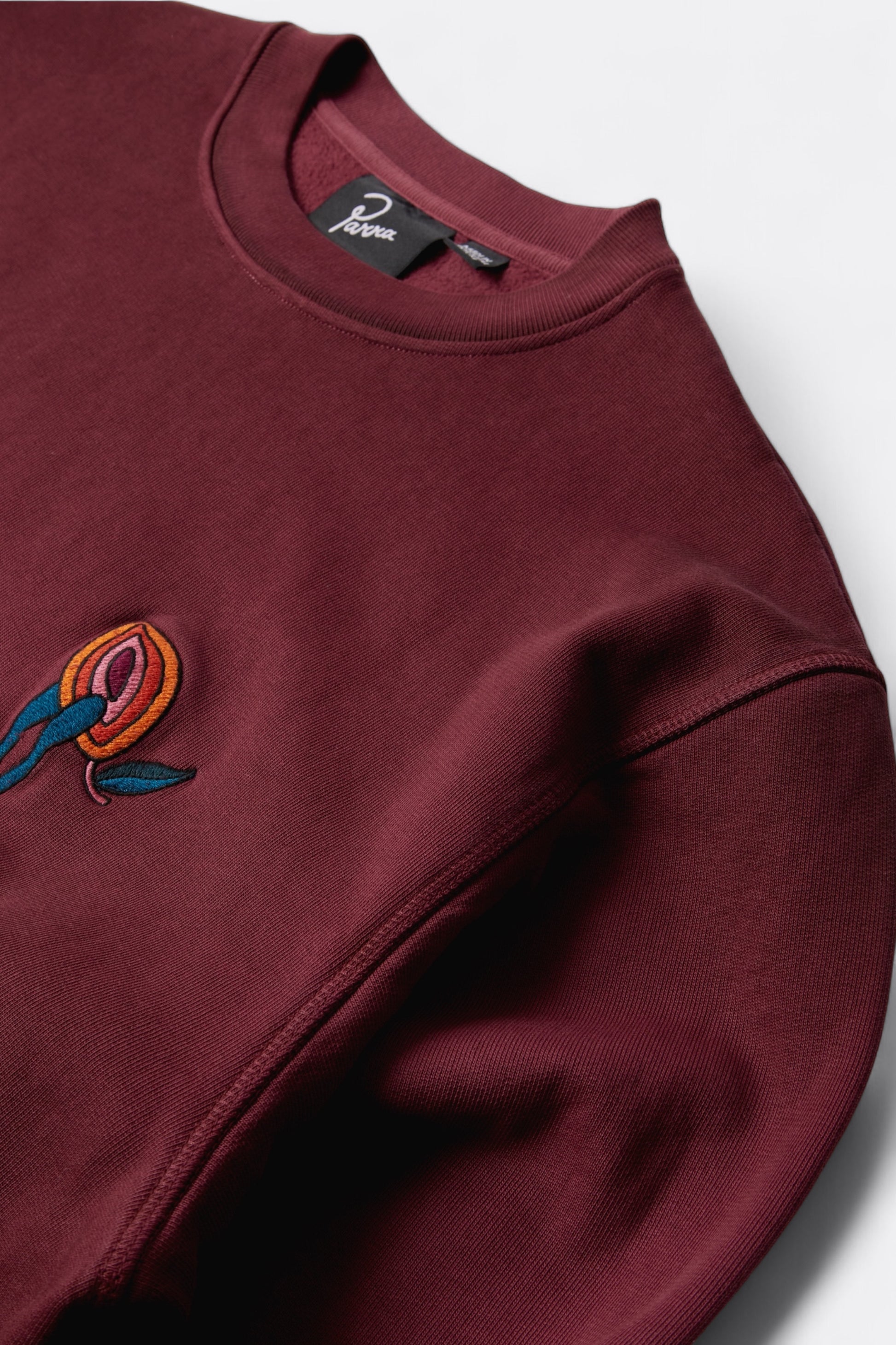 Sweatshirt By Parra - Fire Lemon Crew Neck Sweatshirt (Washed Beet Red)