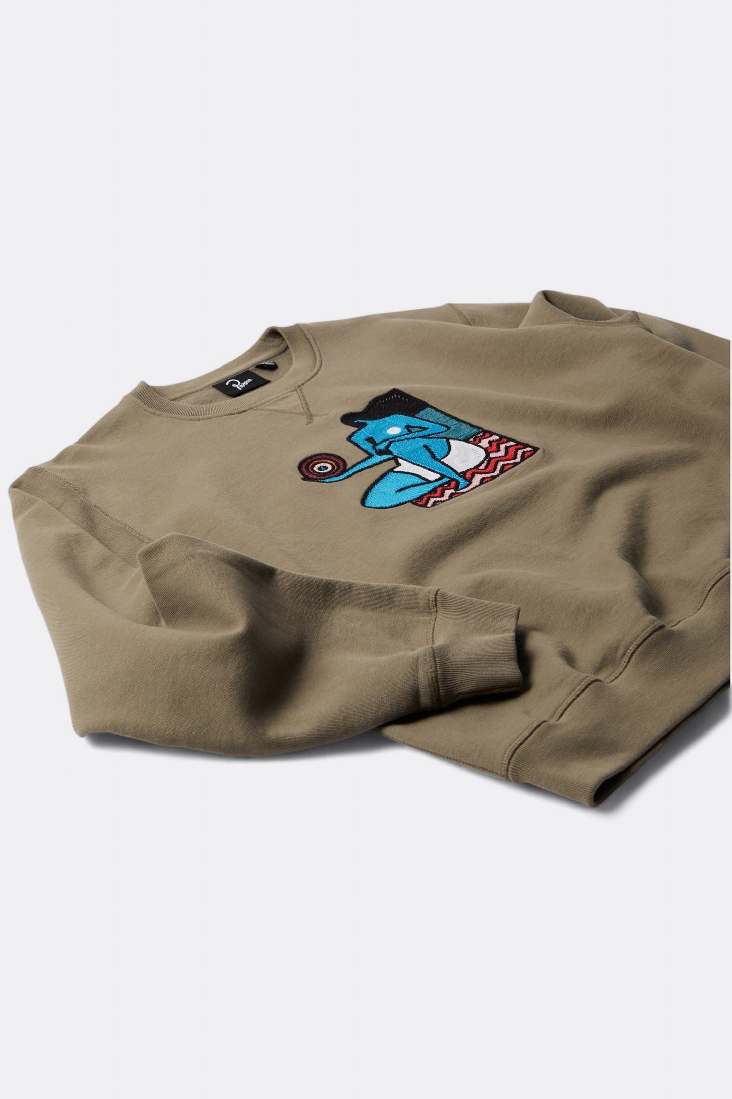 Sweatshirt By Parra - Future Visions Crew Neck Sweatshirt (Stone Grey)