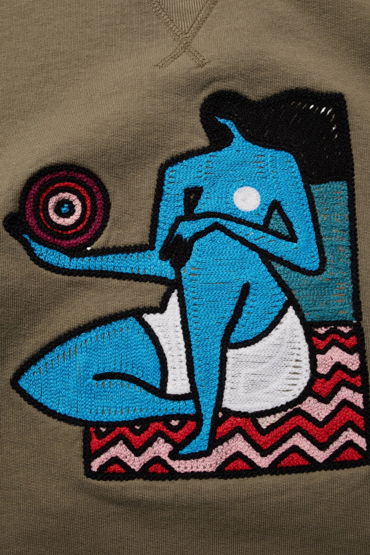 Sweatshirt By Parra - Future Visions Crew Neck Sweatshirt (Stone Grey)