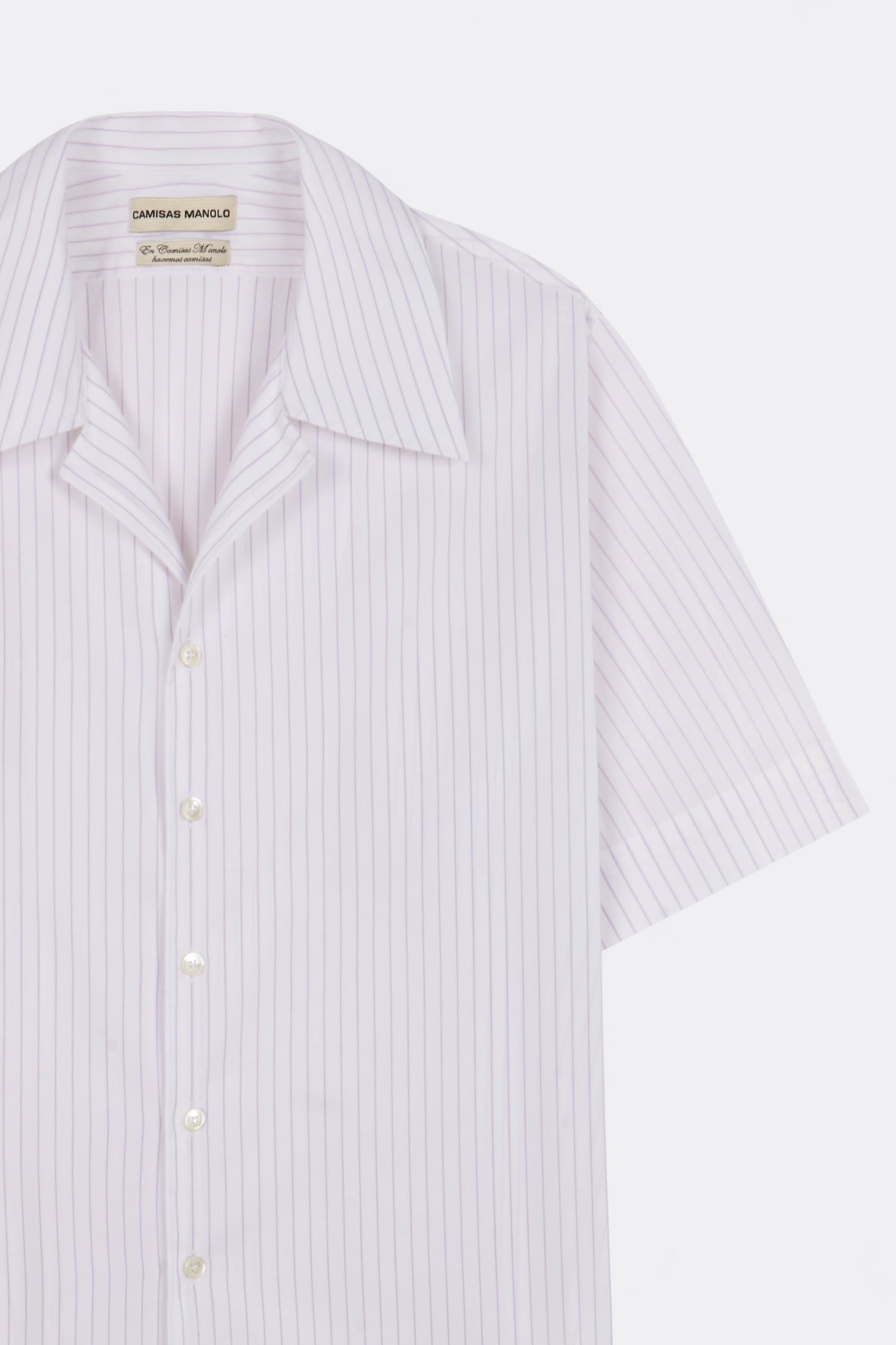 Camisas Manolo - School Shirt (Lilac Stripes White)