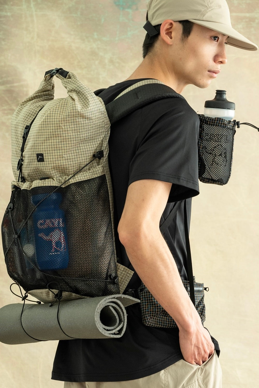 Sac à Dos CAYL - Gaya Roll Top B-Grid Mesh (Grey)