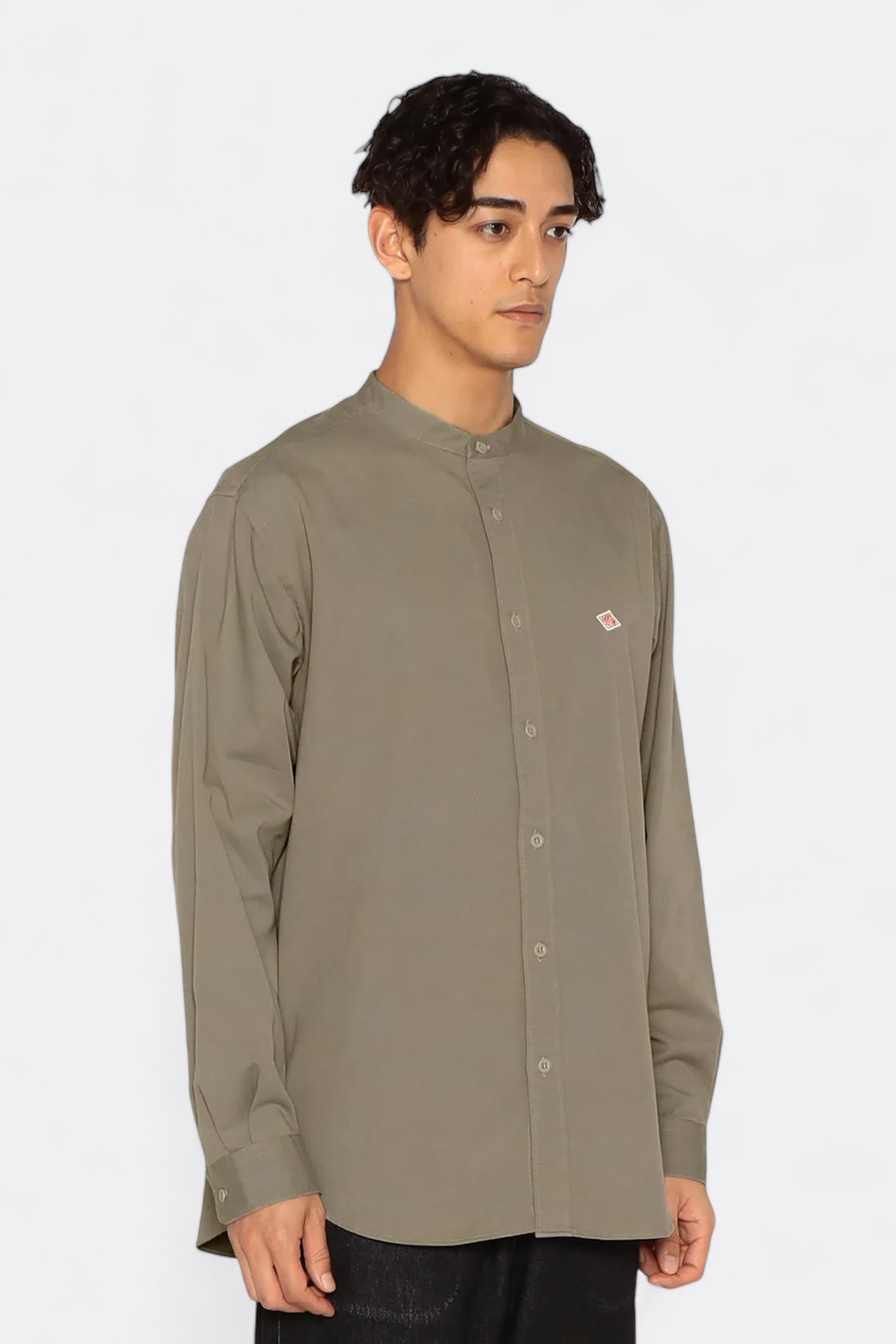 Chemise Danton - Cotton Twill Band Collar Shirt (Ecru)