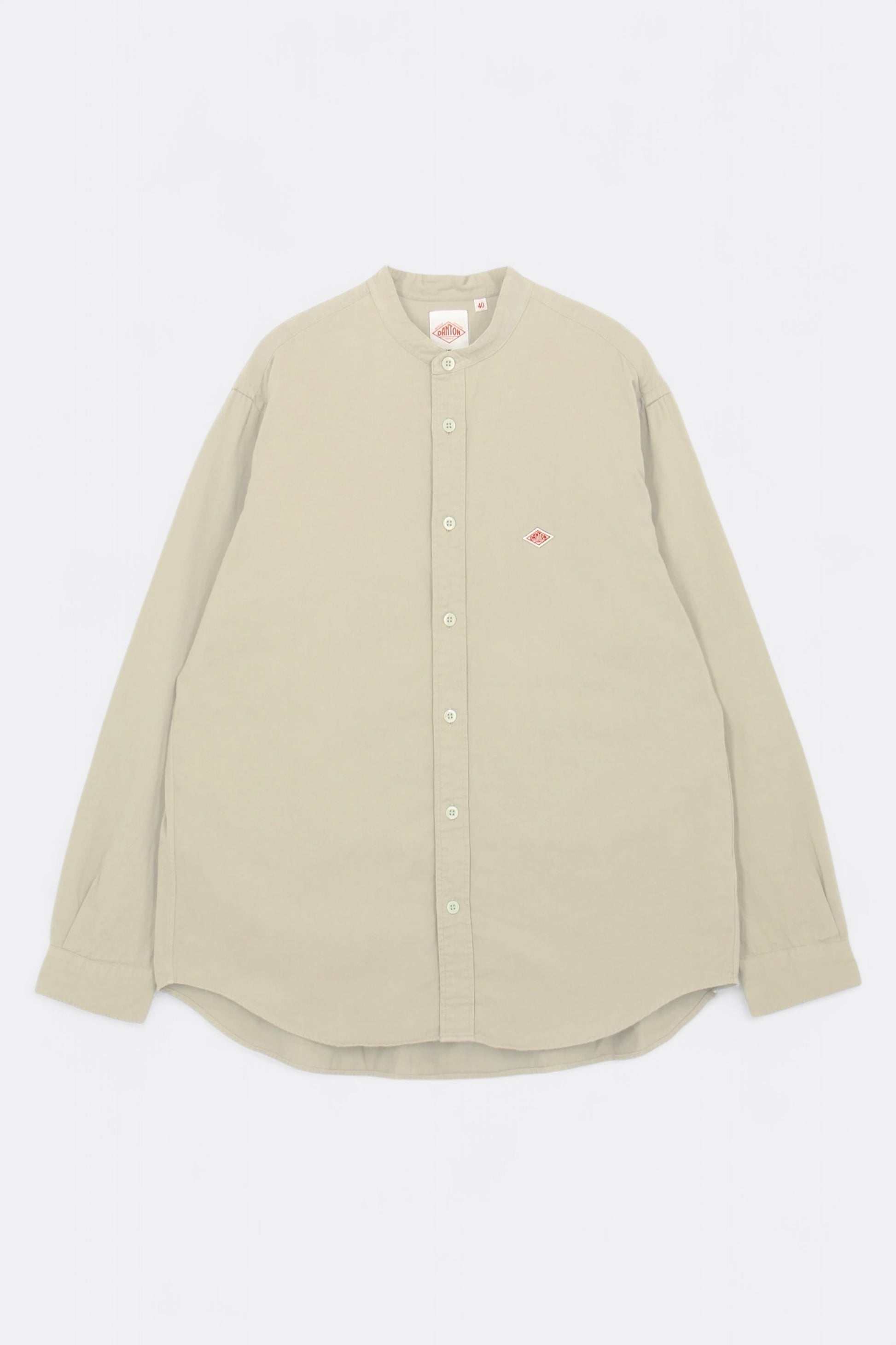 Chemise Danton - Cotton Twill Band Collar Shirt (Ecru)