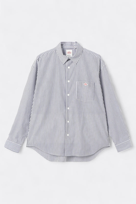 Chemise Danton - Work Shirt (White / Navy Stripe)