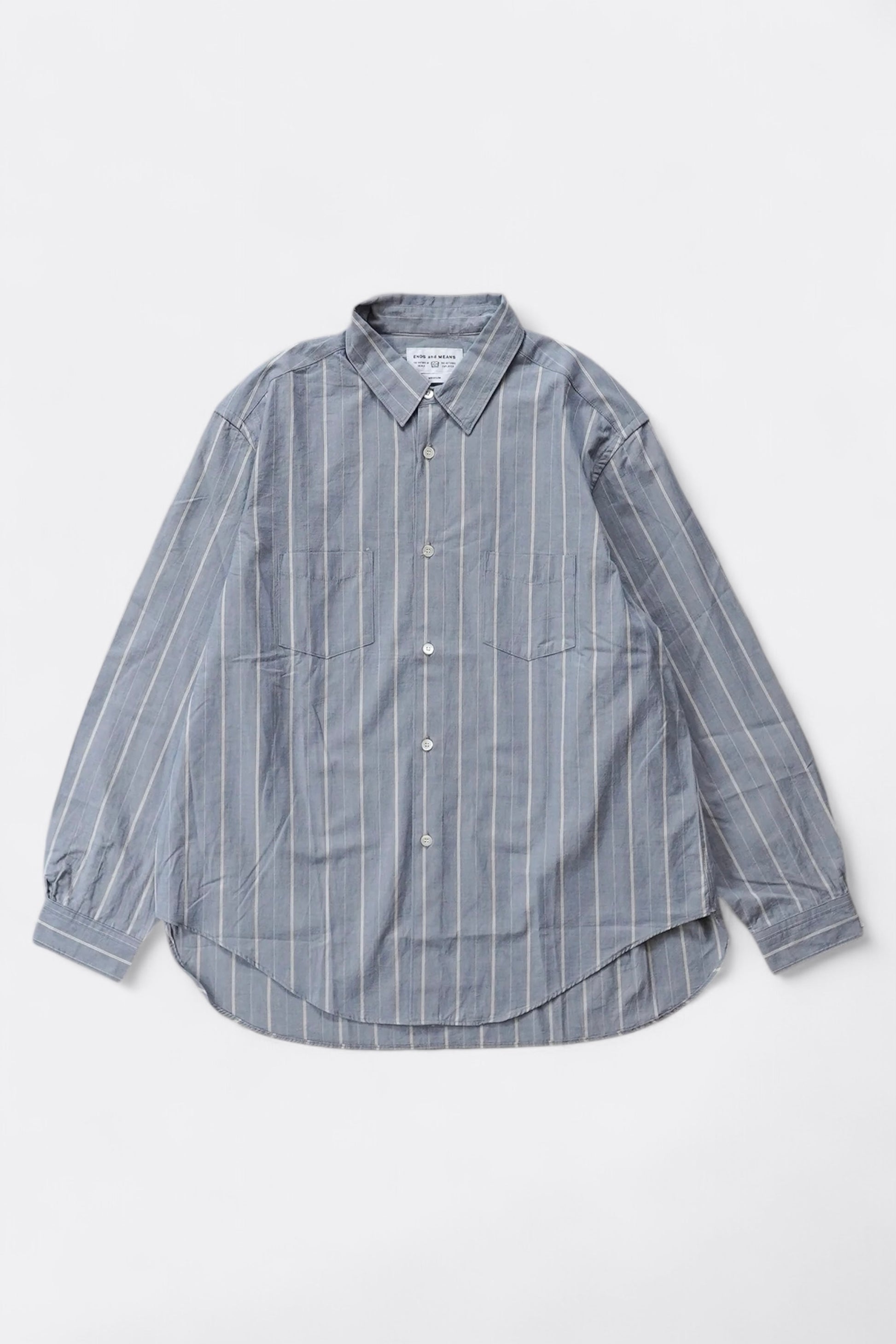 Chemise Ends And Means - Aldous Shirt (Sax Stripe)