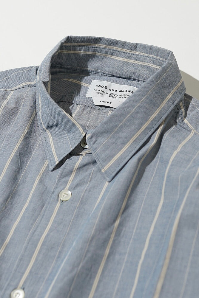 Chemise Ends And Means - Aldous Shirt (Sax Stripe)