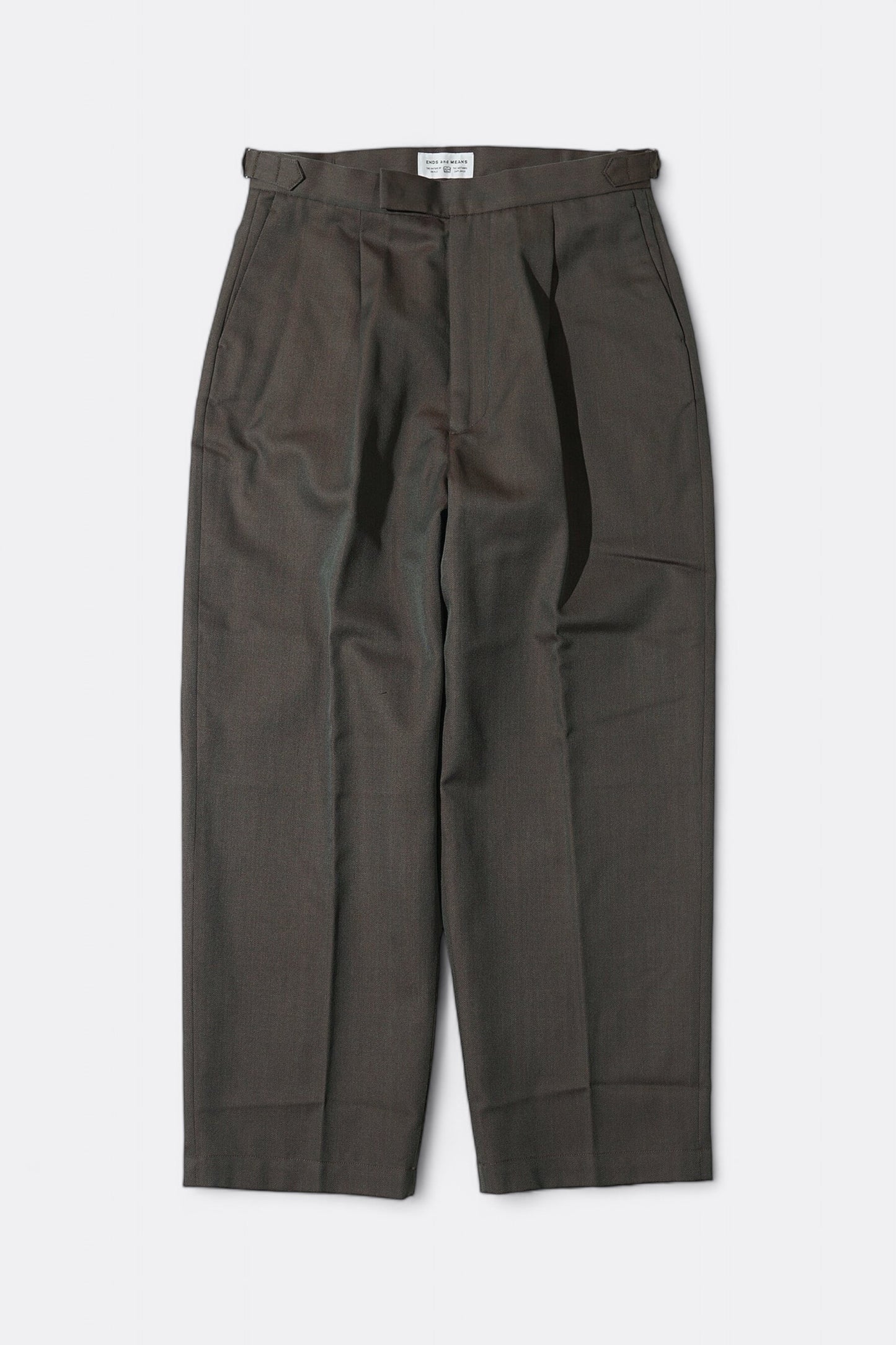 Pantalon en laine ENDS & MEANS - Wool Easy Trad Trousers (Reddish Olive)