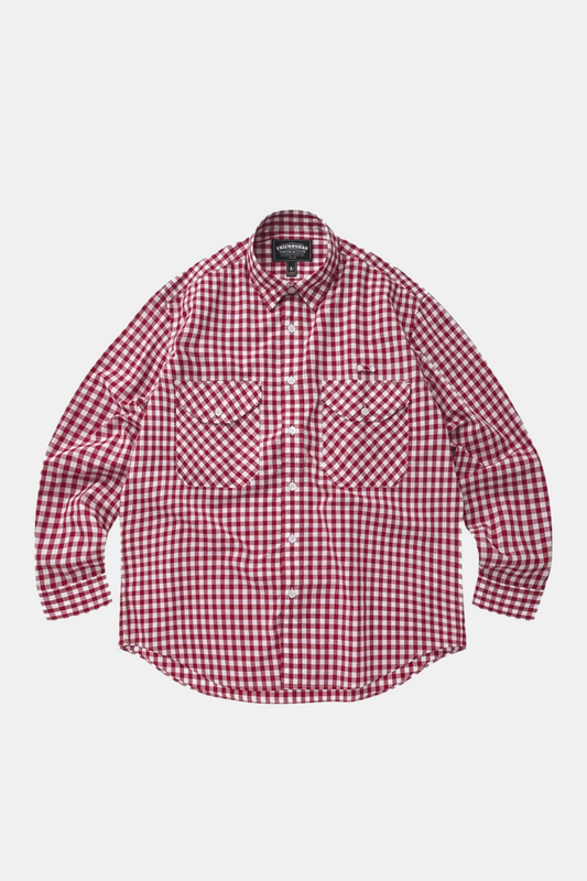 Frizmworks - Compact Check Oversized Shirt (Red)
