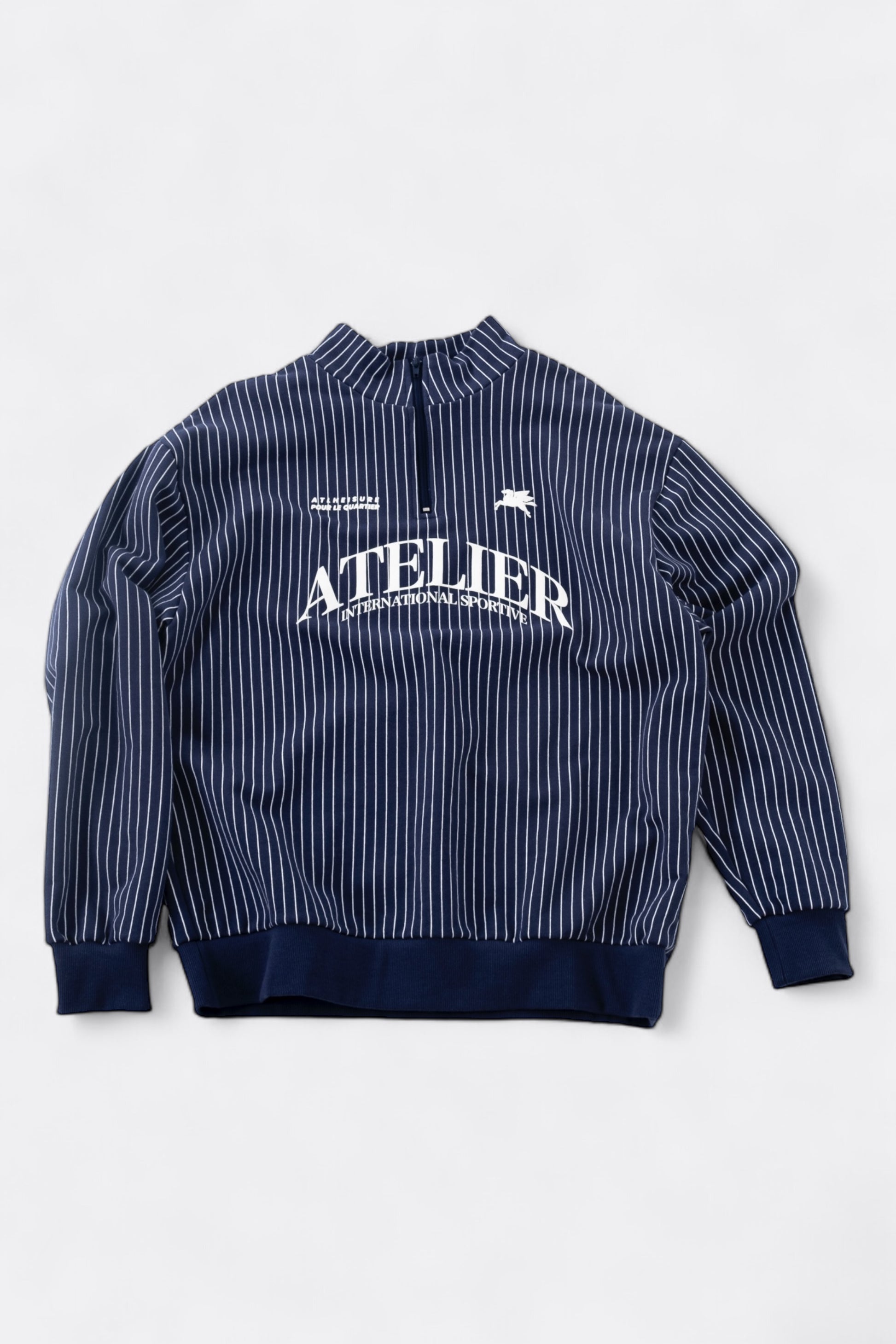 Sweatshirt Goodies Sportive - Baseball Halfzipper (Blue / White Striped)