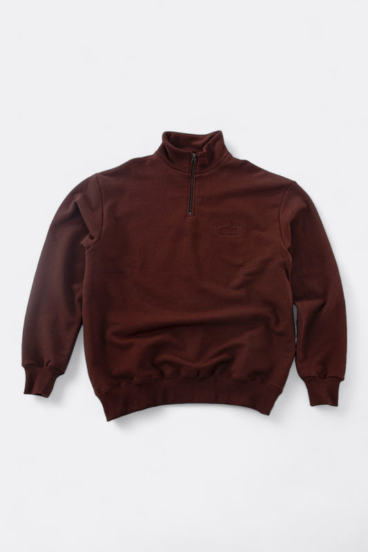 Sweatshirt Goodies Sportive - Premium Halfzipper (Chocolate)