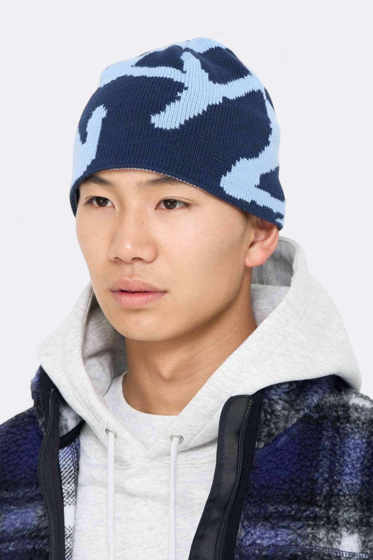 Bonnet Gramicci - Burly Runningman Beanie (Splatter Blue)