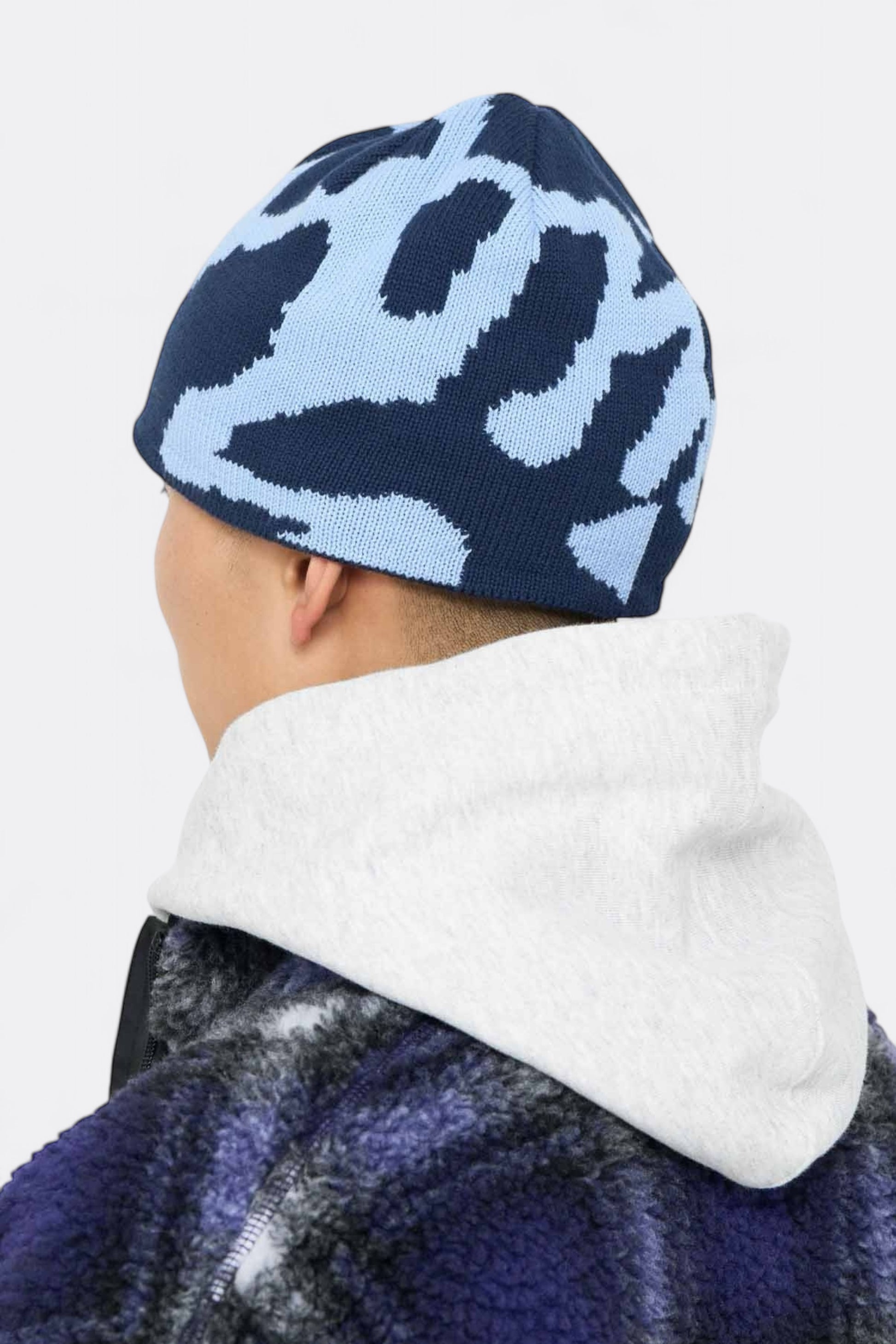 Bonnet Gramicci - Burly Runningman Beanie (Splatter Blue)