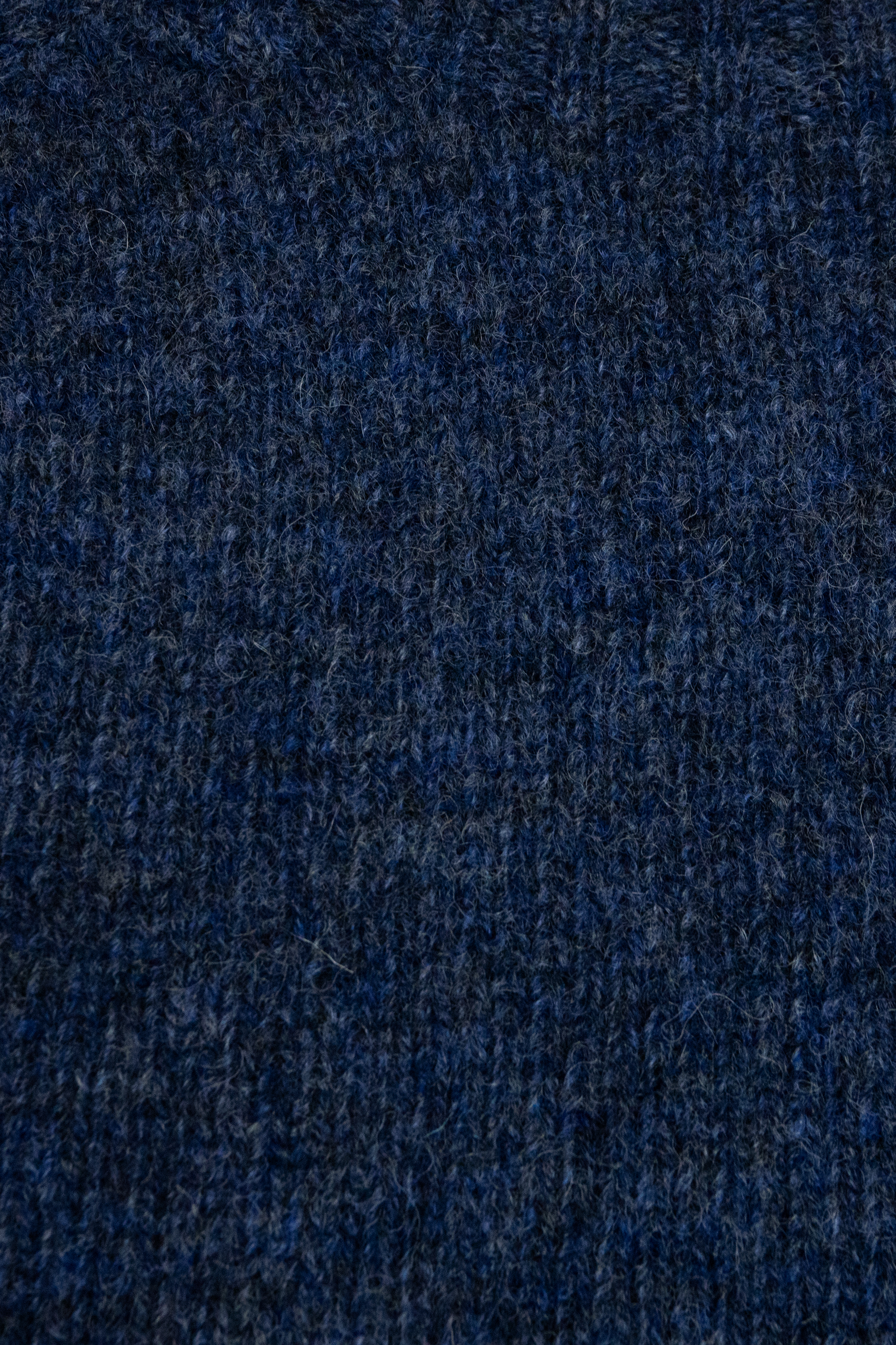 Harley Of Scotland - Pull Shetland Col Rond (Denim)