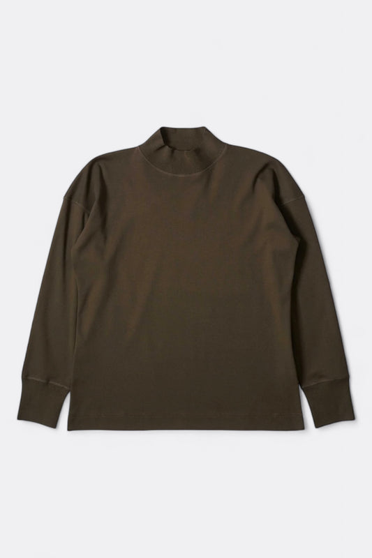 Sweat-Shirt Margaret Howell - MHL. Mock Neck Thermal Heavy Cotton Rib (Bark)