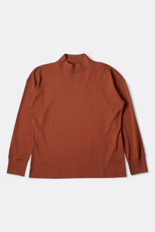 Sweat-Shirt Margaret Howell - MHL. Mock Neck Thermal Heavy Cotton Rib (Cayenne)