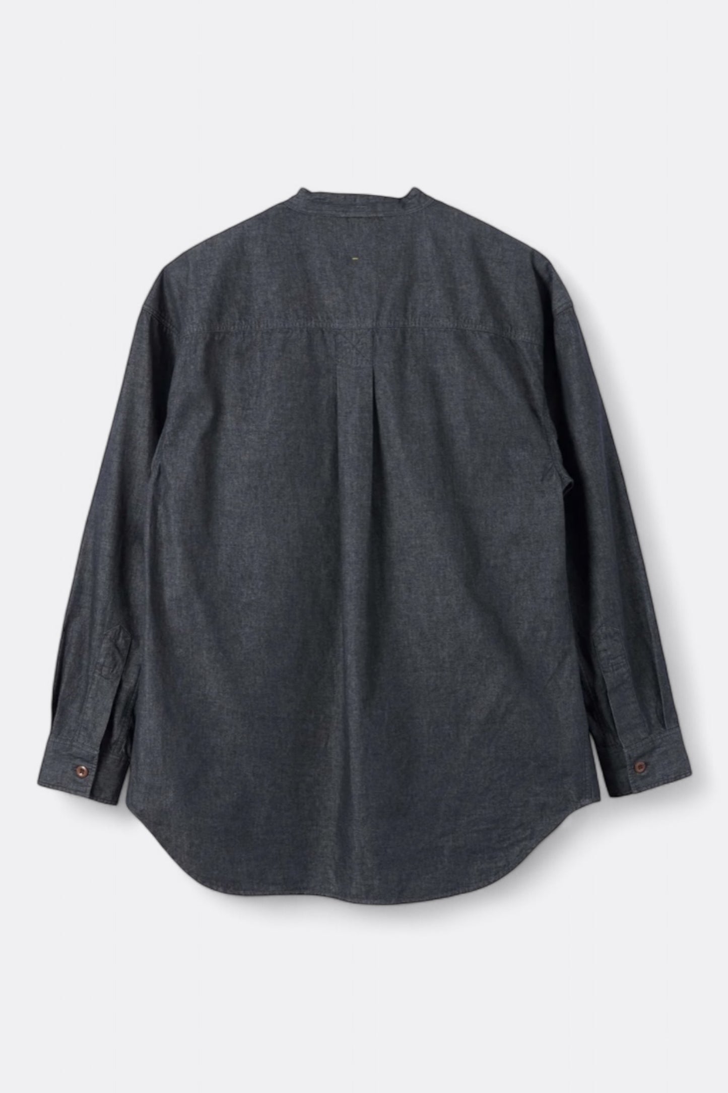 Chemise Margaret Howell - MHL. Oversized Collarless Shirt Matt Cotton Chambray (Charcoal)