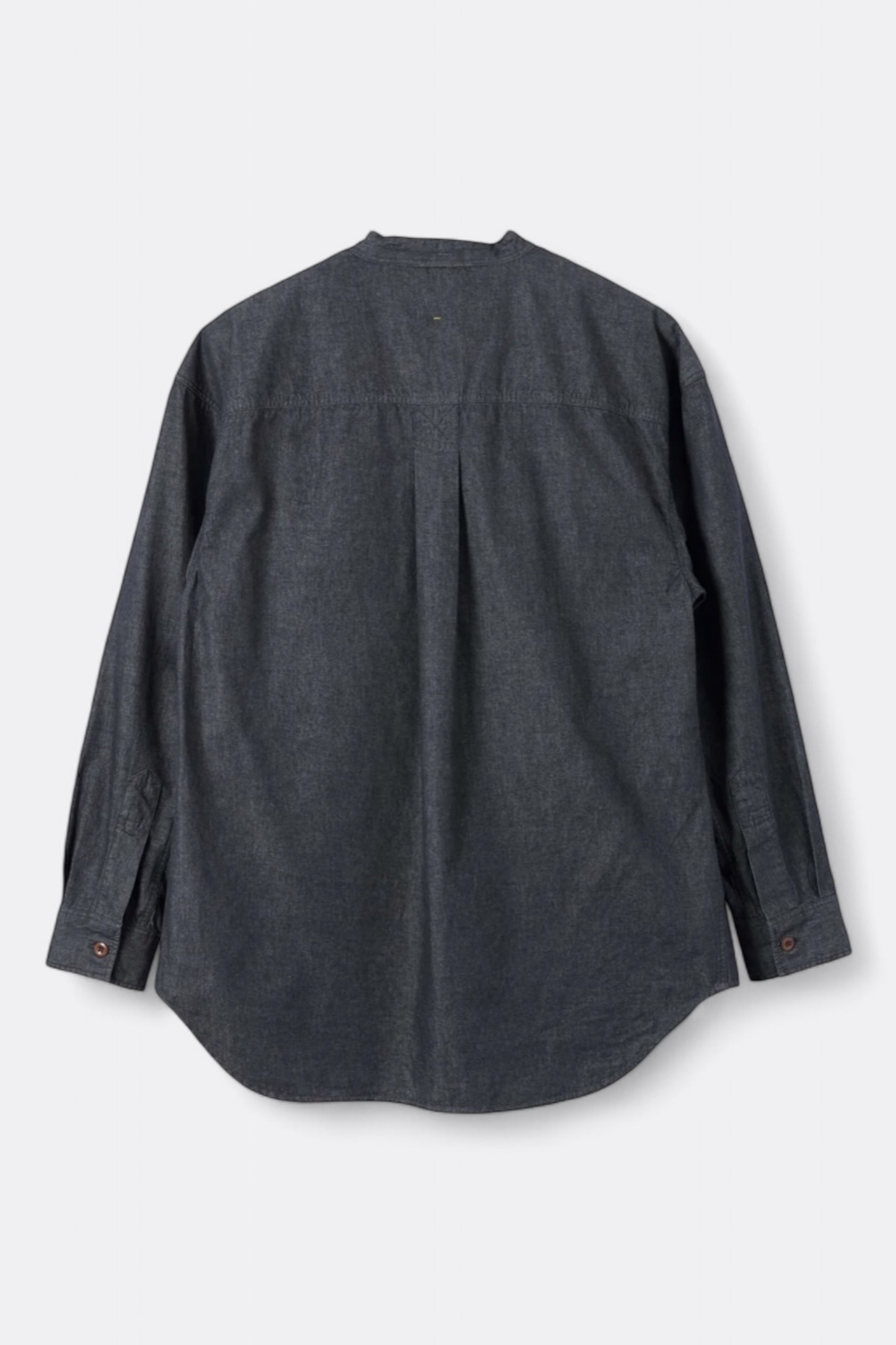 Chemise Margaret Howell - MHL. Oversized Collarless Shirt Matt Cotton Chambray (Charcoal)