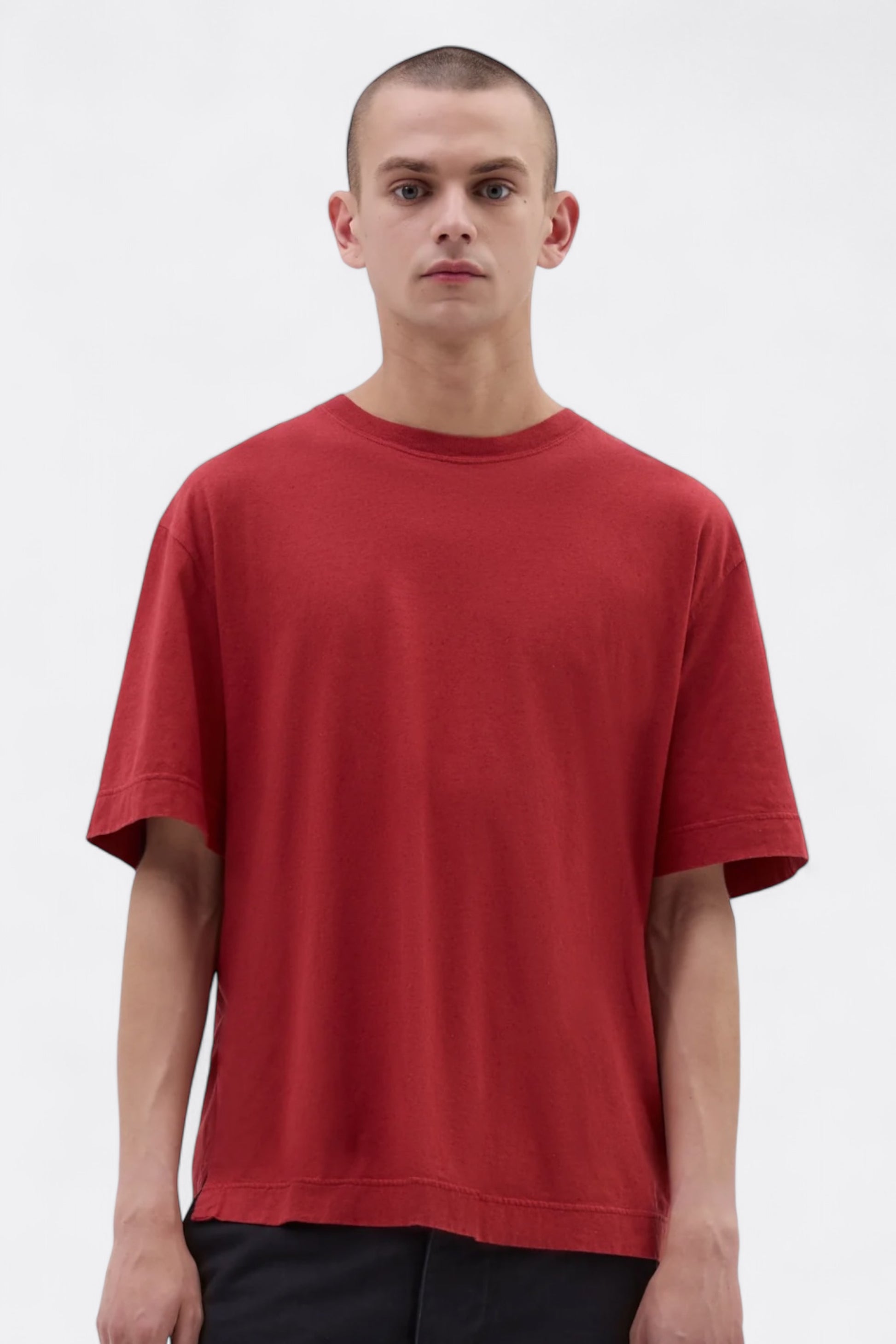 T-Shirt Margaret Howell - MHL. Simple T-Shirt Organic Cotton Linen Jersey (Sports Red)