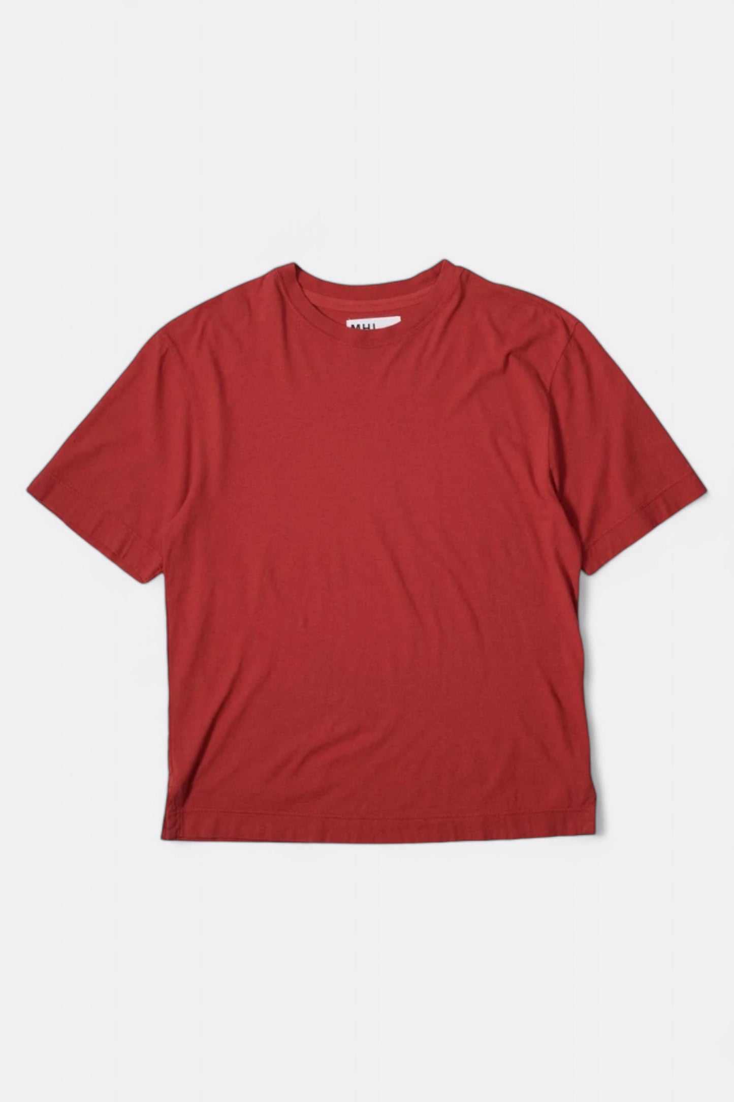 T-Shirt Margaret Howell - MHL. Simple T-Shirt Organic Cotton Linen Jersey (Sports Red)