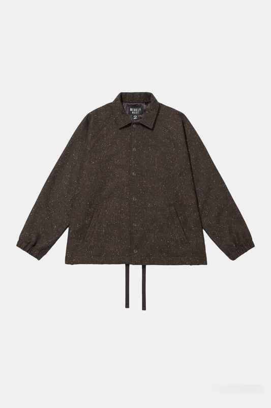 Premium Color Nap Tweed Coach Jacket (Nap Brown)