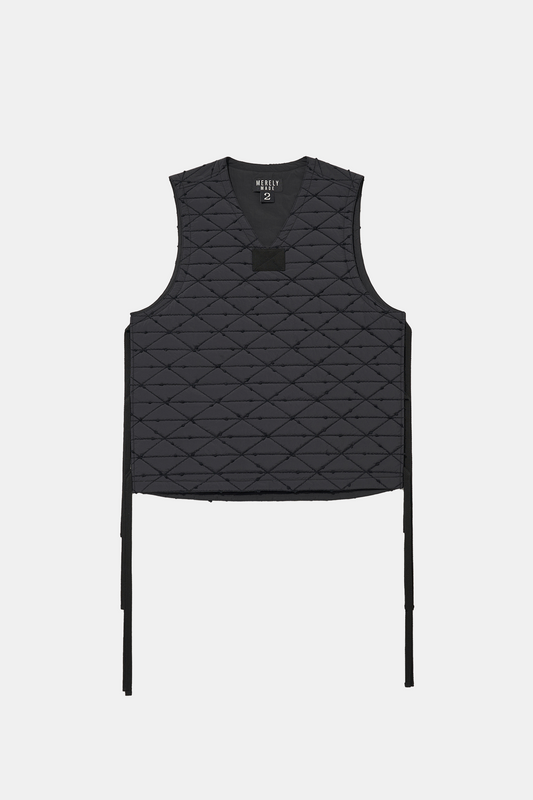 Gilet Merely Made - Premium Jacquard Quilted Vest (Mat Black)