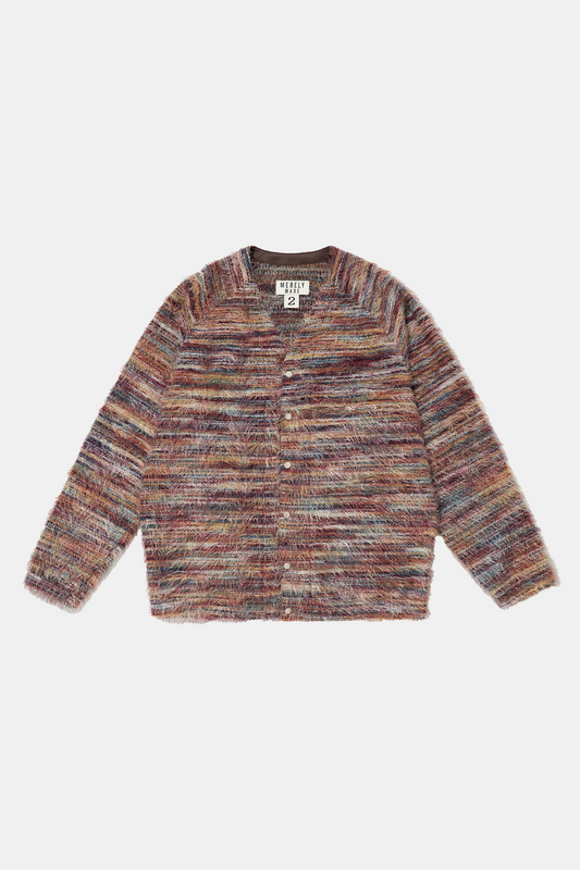 Cardigan Merely Made - Multi Stripe Rainbow Mohire Cardigan (Rainbow Burgundy)