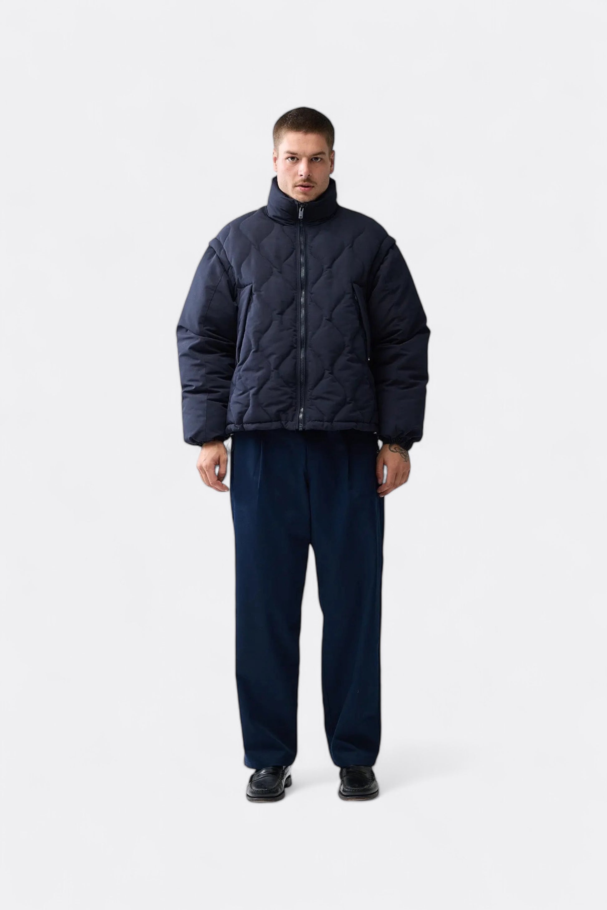 Veste New Amsterdam Surf Association - Detachable Sleeves Quilted Jacket (Navy)