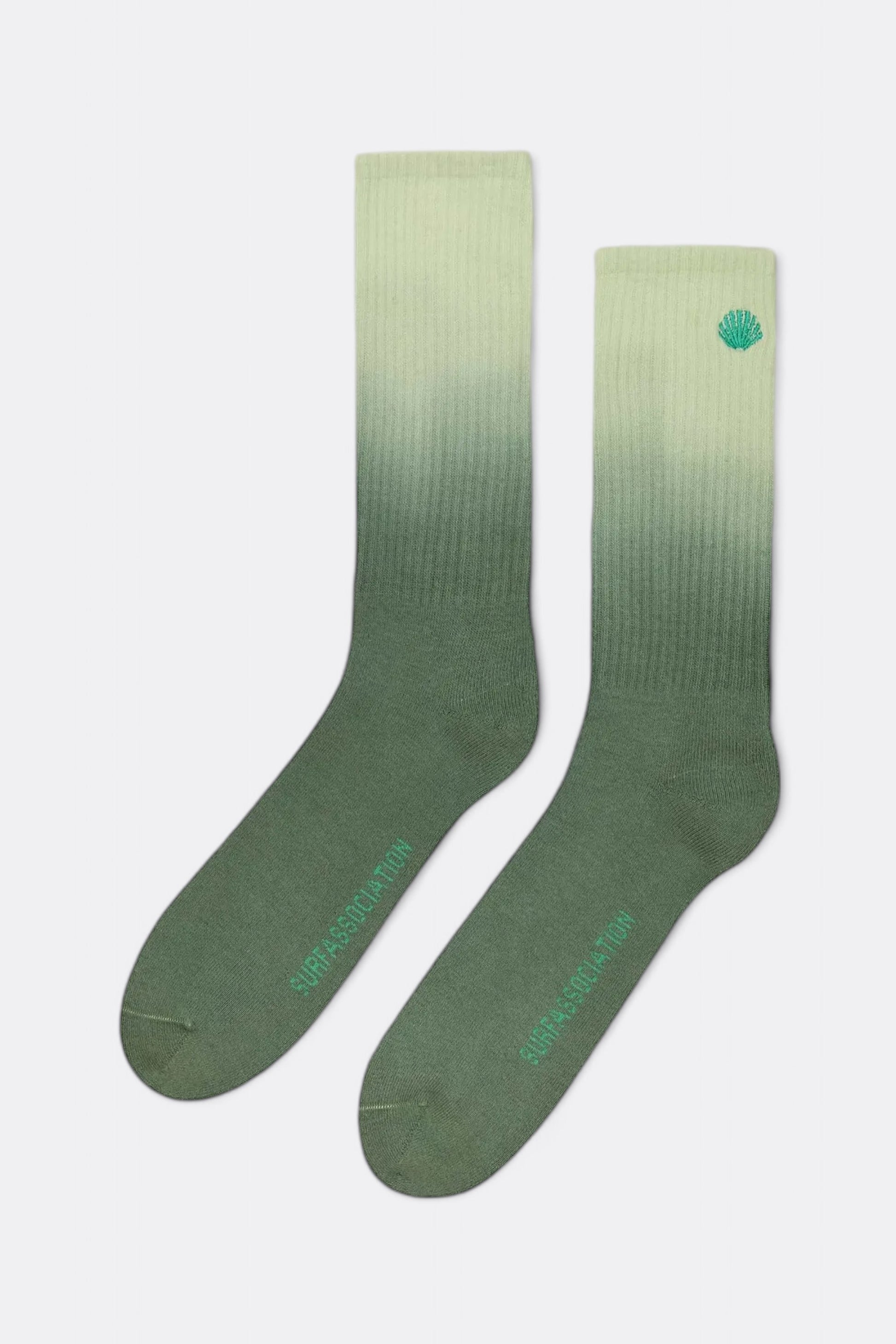 Chaussettes New Amsterdam Surf Association - Gradient Logo Socks (Almost Aqua / Kombu Green Dip Dye)