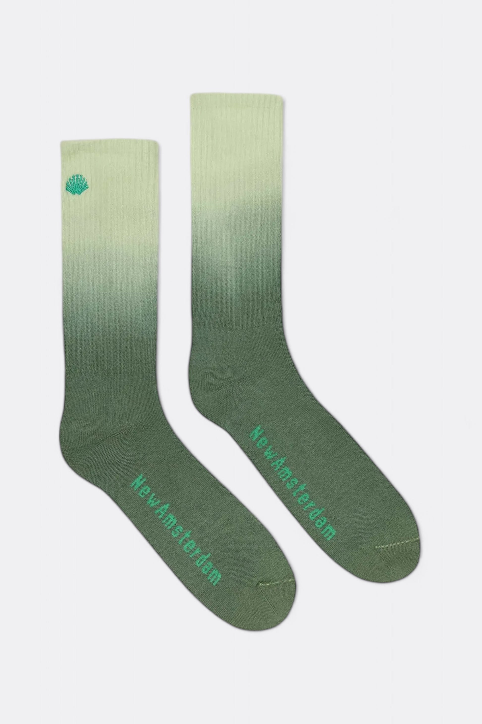 Chaussettes New Amsterdam Surf Association - Gradient Logo Socks (Almost Aqua / Kombu Green Dip Dye)